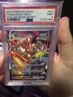 2021 Pokemon English Chilling Reign #201 Blaziken Vmax Secret Rare PSA 9 MINT - Image 1