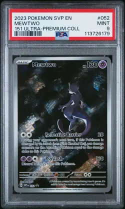 2023 Pokemon Svp Black Star Promo #052 Mewtwo 151 Ultra-Premium Coll PSA 9 MINT - Image 1