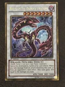 Beelze of the Diabolic Dragons PGLD-EN016 1st Edition Gold Secret Rare LP - Image 1