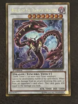 Beelze of the Diabolic Dragons PGLD-EN016 1st Edition Gold Secret Rare LP - Image 19
