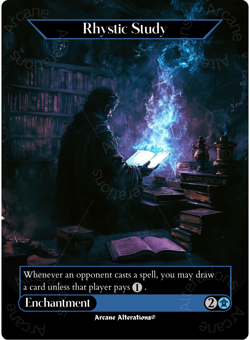 Rhystic Study - Full Art Altered Art Custom Proxy Cards - Image 1