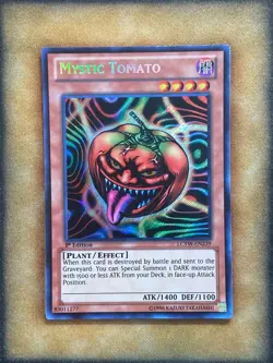 Yugioh Mystic Tomato LCYW-EN239 Secret Rare 1st Ed LP - Image 1