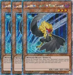 Yu-Gi-Oh! 3x Blackwing - Kalut the Moon RA03-EN217 Platinum Secret Rare Playset - Image 1
