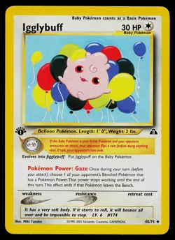 Pokemon Card - Igglybuff Neo Discovery 1st Edition 40/75 - Image 1