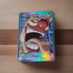 One Piece Buggy OP09-042 Leader Card Alt Art Rainbow Foil | Emperors of the New - Image 1