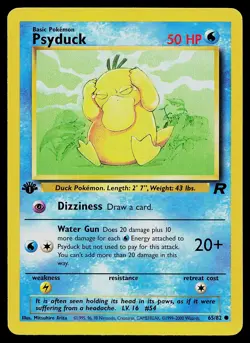 Pokemon Card - Psyduck Team Rocket 1st Edition 65/82 Common - Image 1