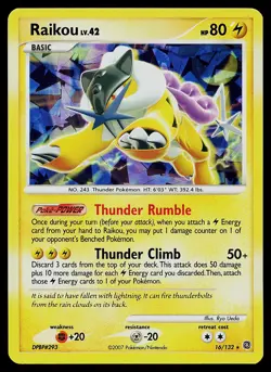 Pokemon Card - Raikou Cracked Ice Secret Wonders 16/132 Holo Rare - Image 1