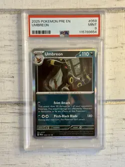 2025 Umbreon Prismatic Evolutions Pokemon Card #59/131 Mint PSA 9!! - Image 1