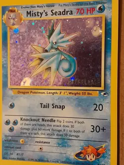 Pokemon Misty's Seadra 9/132 Gym Heroes Prerelese Stamped Holo Promo LP - Image 3