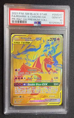 Reshiram And Charizard GX - Pokemon PSA 10 Gem Mint - SM247 Black Star Promo - Image 1