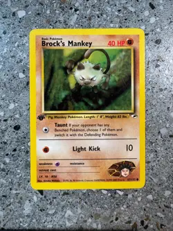Pokemon TCG Cards 1st Edition Brock's Mankey 67/132 Gym Heroes - Image 5