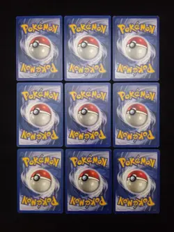MP Lot Of 9 Vintage Pokemon Cards Regular Base Set Unlimited 1999 - Image 2