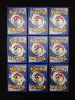 MP Lot Of 9 Vintage Pokemon Cards Regular Base Set Unlimited 1999 - Image 5
