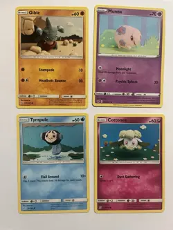 Pokemon Crochet Cards Asako Ito Art Gible-Munna-Tympole-Cottonee - Image 2