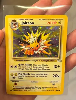 1999 Vintage 1999 Pokemon Card JUNGLE JOLTEON 4/64 Holo Rare MP English - Image 1