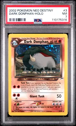 Pokemon Dark Donphan Neo Destiny TCG 3/105 Holo Unlimited Rare PSA 7 Graded Card - Image 3