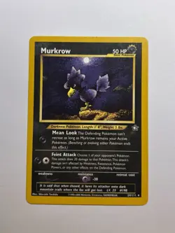 Murkrow 24/111 Neo Genesis Rare Non-Holo Pokemon Trading Card Vintage NM - Image 1