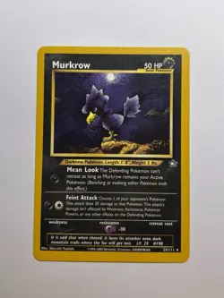 Murkrow 24/111 Neo Genesis Rare Non-Holo Pokemon Trading Card Vintage NM - Image 3