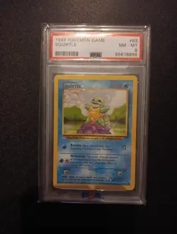PokÃ©mon Squirtle Card 63/102 Base Set Unlimited PSA 8 - Image 1