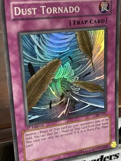 YuGiOh Dust Tornado Trap Card PSV-011 1st Edition Super Rare Holo LP - Image 2