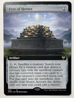 MTG Pyre of Heroes (Extended Art) KHM Rare Regular #370 2021 - Image 1