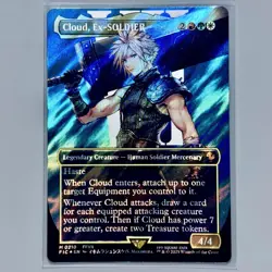 Cloud, Ex-SOLDIER (Borderless SURGE FOIL) M 0210 MTG Commander Final Fantasy FIC - Image 1