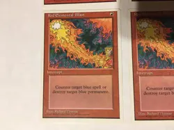 4X MTG 4TH EDITION 2 RED ELEMENTAL BLAST & 2 LIGHTNING BOLT / HP/SP /WRONGWAY052 - Image 2