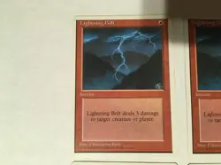 4X MTG 4TH EDITION 2 RED ELEMENTAL BLAST & 2 LIGHTNING BOLT / HP/SP /WRONGWAY052 - Image 4