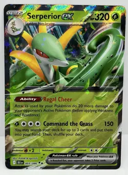 Serperior ex - PokÃ©mon TCG Black Bolt Holo Double Rare Pokemon Card 003/086 - Image 1