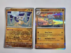 Reverse Holo Cubone And Holo Marowak Pokemon Card Lot Scarlet And Violet 151 - Image 1