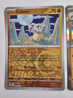 Reverse Holo Cubone And Holo Marowak Pokemon Card Lot Scarlet And Violet 151 - Image 2