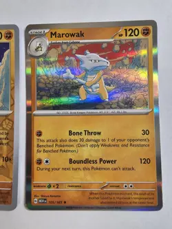 Reverse Holo Cubone And Holo Marowak Pokemon Card Lot Scarlet And Violet 151 - Image 3