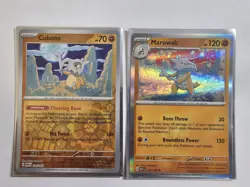 Reverse Holo Cubone And Holo Marowak Pokemon Card Lot Scarlet And Violet 151 - Image 7
