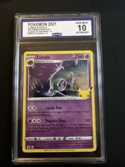 Pokemon TCG Lunala Celebrations Holo Holo Rare Card 015/025 CCG Gem Mint 10 - Image 1