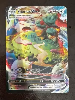 PokÃ©mon TCG Snorlax VMAX Holo Ultra Rare Card Sword & Shield Base Set 142/202 - Image 1