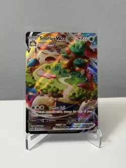 Pokemon TCG Snorlax VMAX Holo Ultra Rare Card Sword & Shield Base Set 142/202 - Image 1