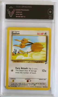 Pokemon Doduo Card Base Set 2 Common 72/130 PSA 9 rare - Image 1