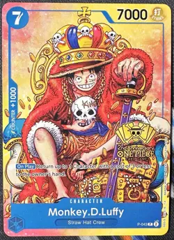 One Piece Card - P-043 - Monkey.D.Luffy - 2nd Anniversary Promo - Image 1
