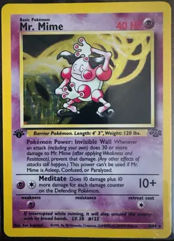 Pokemon TCG Mr. Mime 1st Edition Holo Rare Card 6/64 Jungle LP - Image 1