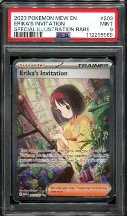 PSA 9 Erika's Invitation 203/165 SIR 151 Special Illustration Rare Pokemon Card - Image 1