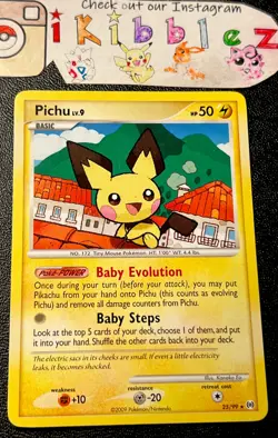 Pichu 25/99 LP Non Holo Foil Vintage Baby Pokemon Card. Free Tracked Shipping! - Image 1