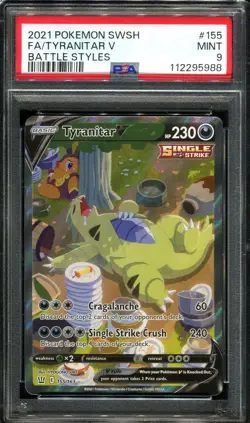 PSA 9 Tyranitar V 155/163 Battle Styles Alt Art Pokemon Card - Image 3
