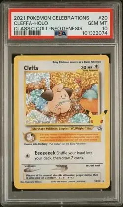 2021 Pokemon Celebrations Classic Collection Cleffa #20 PSA 10 Graded Card - Image 1