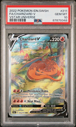 VERY LOW POP PSA 10 Charizard V INDONESIAN Vstar Universe 211/172 Pokemon Card - Image 3