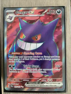Pokémon Gengar EX TCG Full Art Holo Card 193/162 Temporal Forces Ultra Rare - Image 2