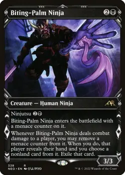 NEO Showcase BITING-PALM NINJA 1x Magic Kamigawa Neon Dynasty MTG NM - Image 1