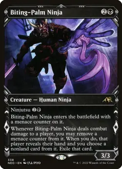 NEO Showcase BITING-PALM NINJA 1x Magic Kamigawa Neon Dynasty MTG NM - Image 2