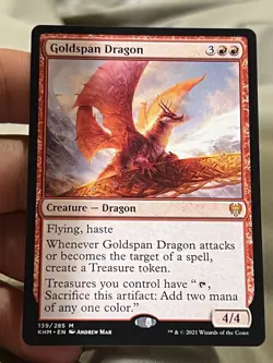 Goldspan Dragon LP Kaldheim 2021 Expansion/Mythic #139 - Image 1