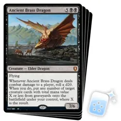 ANCIENT BRASS DRAGON X4 Commander Legends: Battle For Baldur's Gate Magic MTG - Image 1