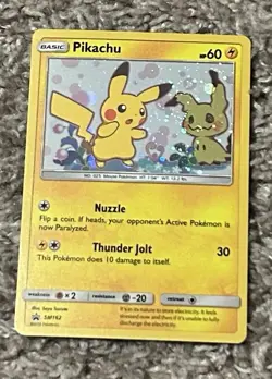 Pokemon Pikachu TCG SM Black Star Promos Holo Card SM162 - Image 1